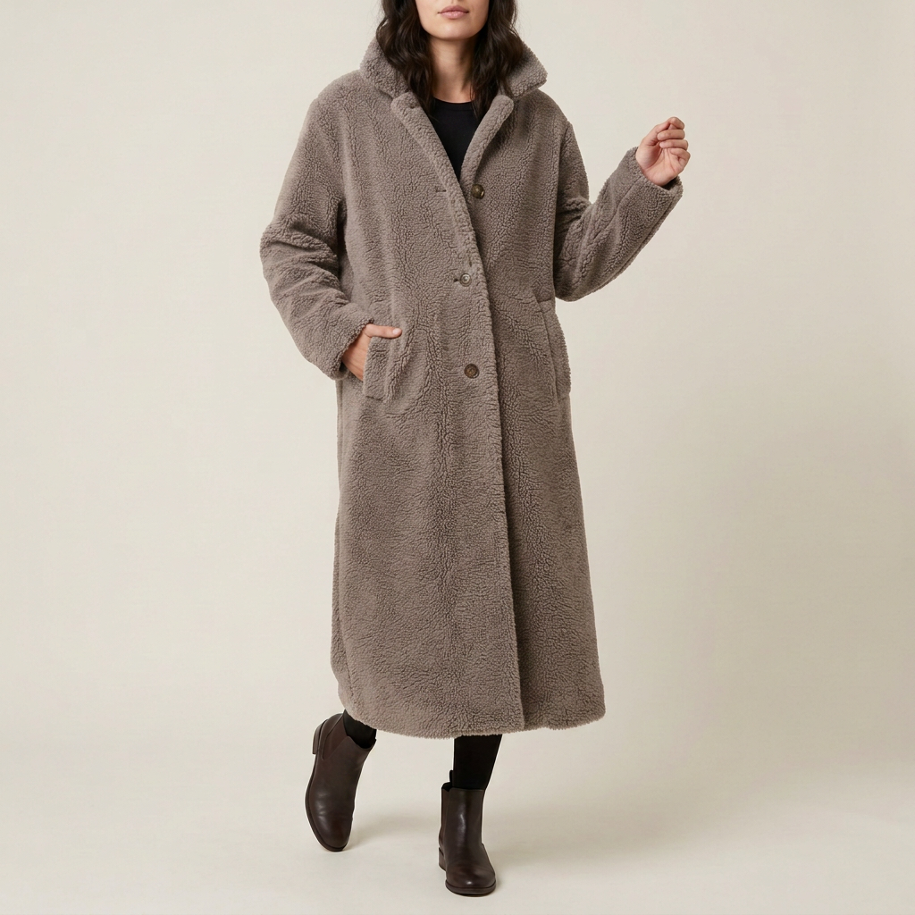Espresso Brown Teddy Fleece Coat