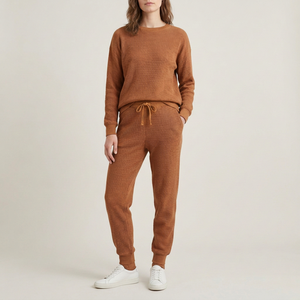 Mulberry Waffle Knit Lounge Set