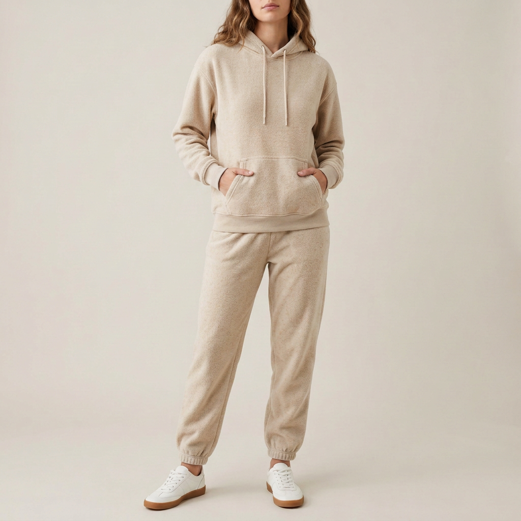 Stone Grey Fleece Hoodie Set