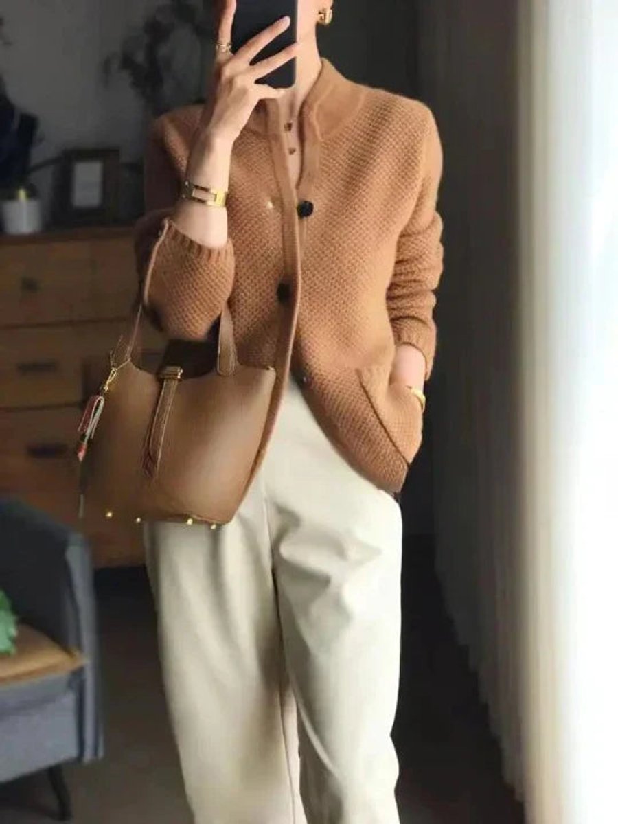 Cashmere Wool Button Cardigan