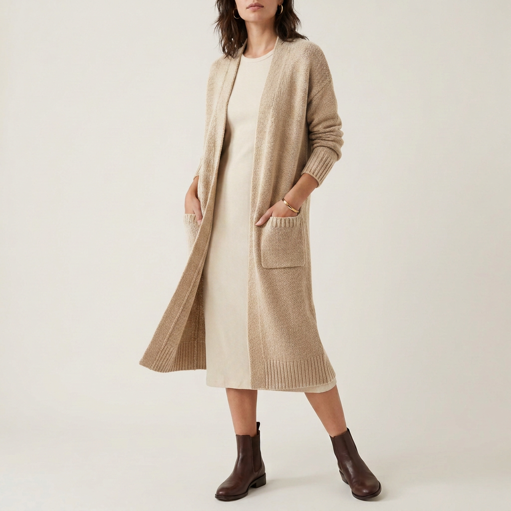 Caramel Longline Knit Cardigan