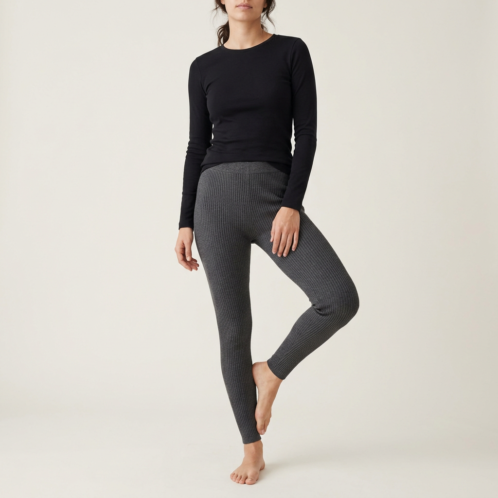 Mulberry Ribbed Knit Leggings