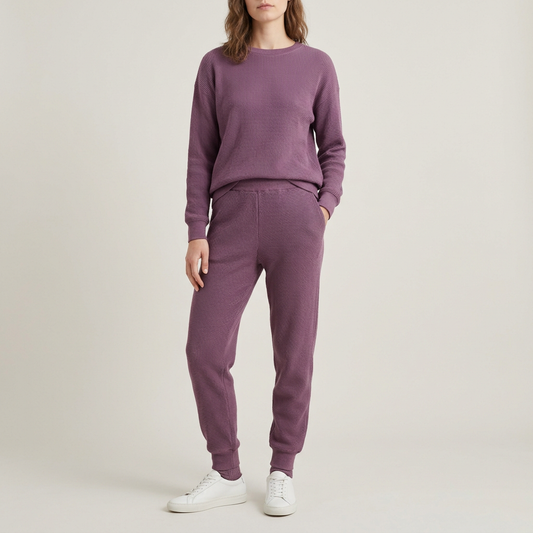Mulberry Waffle Knit Lounge Set