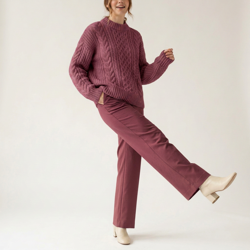Oatmeal Chunky Cable Knit Sweater