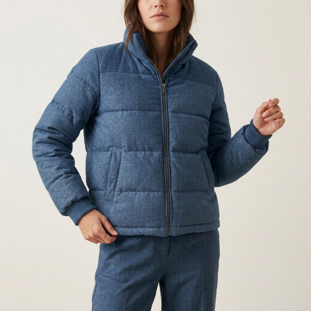 Oatmeal Quilted Puffer Jacket