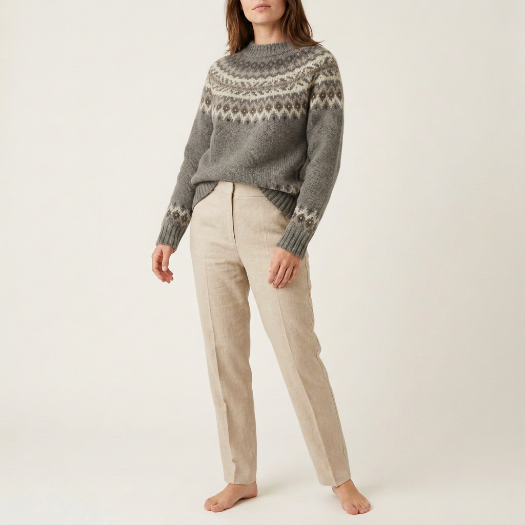 Pine Green Fair Isle Knit Sweater