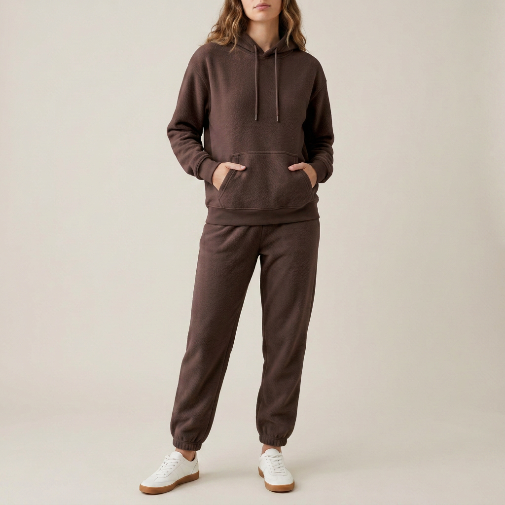 Stone Grey Fleece Hoodie Set