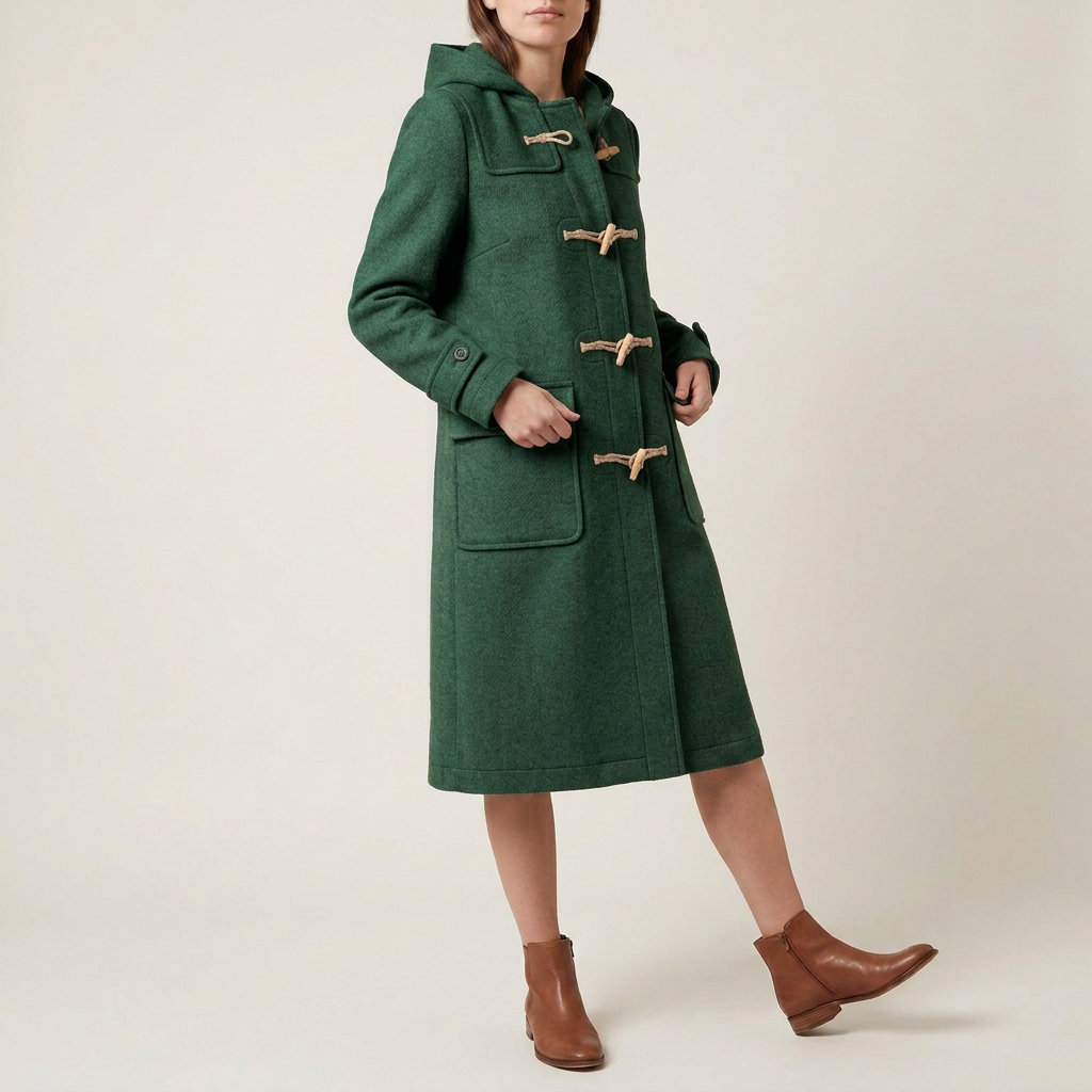 Stone Grey Wool Duffle Coat