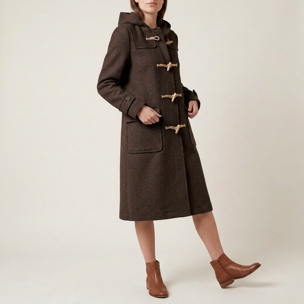Stone Grey Wool Duffle Coat