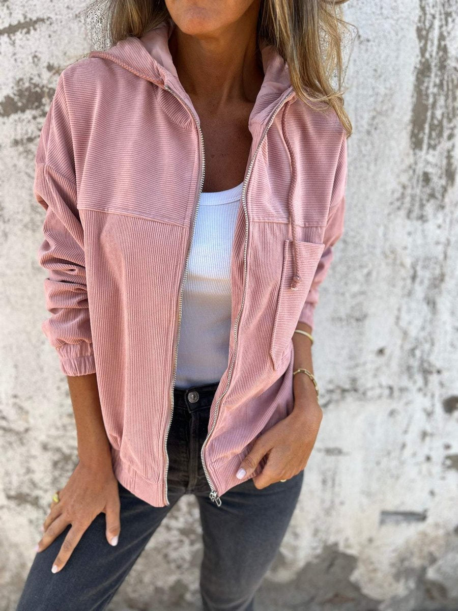 Oversized Hooded Corduroy Jacket