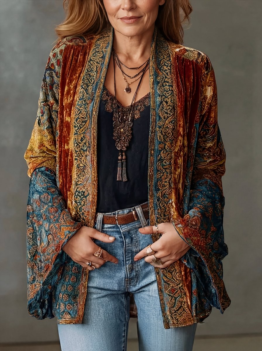 Boho Quilted Kimono Jacket