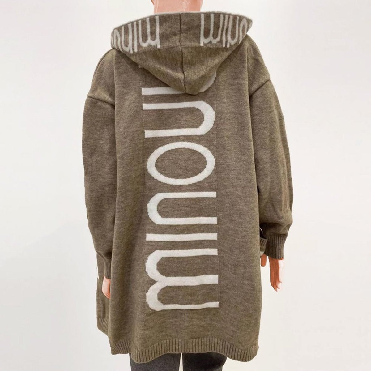 Hooded Open Patterned Cardigan