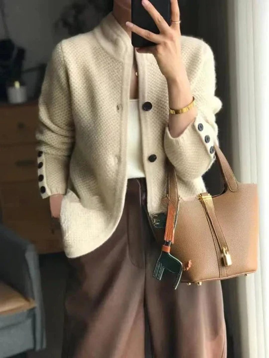 Cashmere Wool Button Cardigan