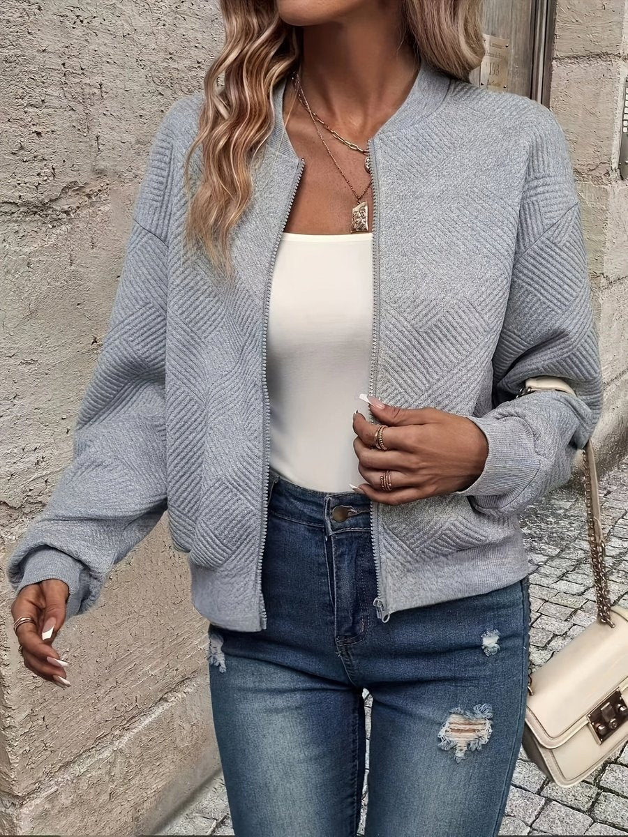 Quilted Light Zip Bomber