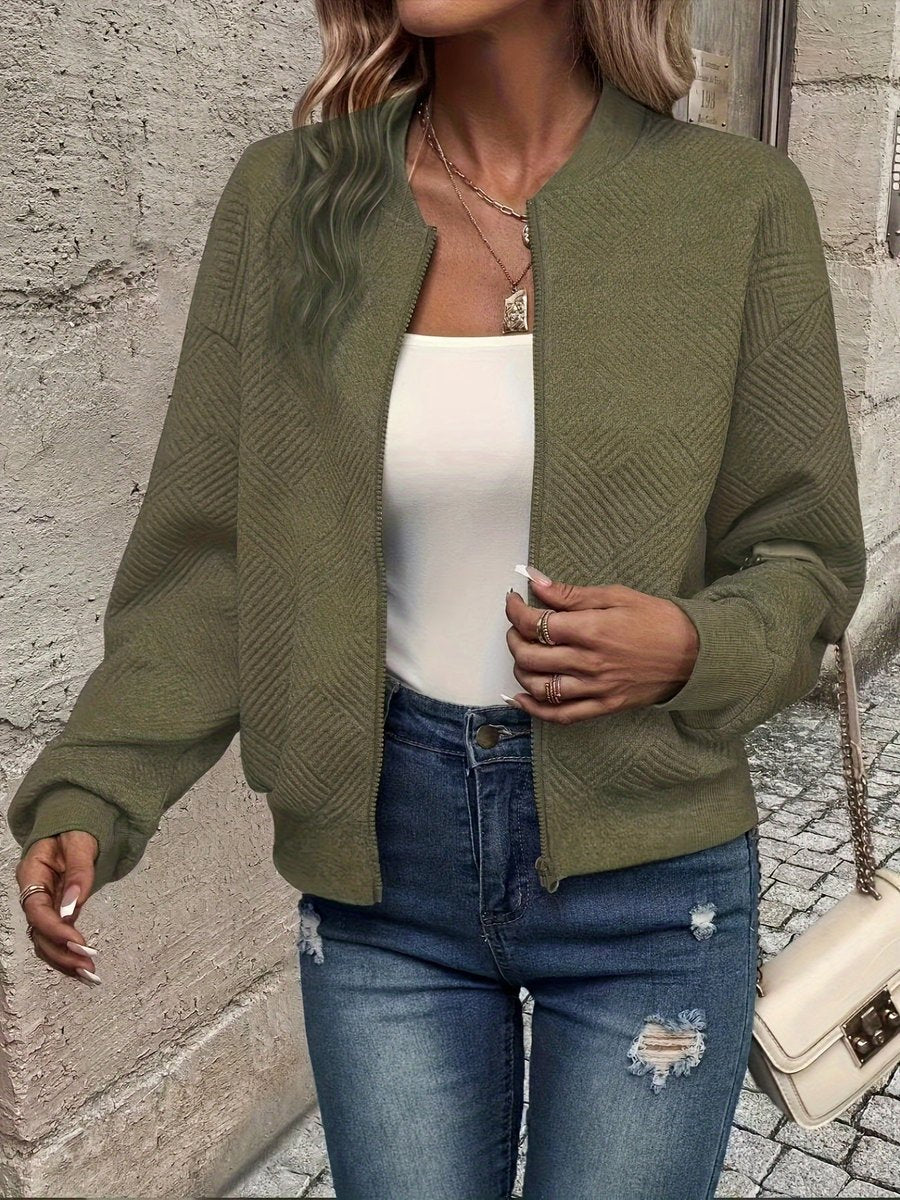 Quilted Light Zip Bomber