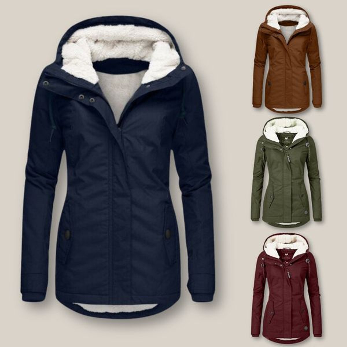 Hooded Fleece-Lined Quilted Jacket