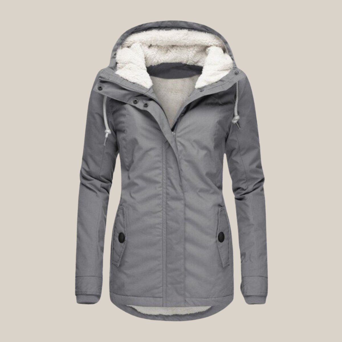Hooded Fleece-Lined Quilted Jacket