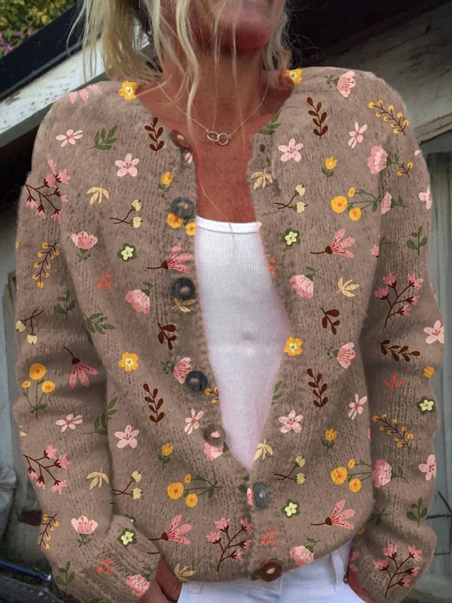 Floral Knit Puffer Vest