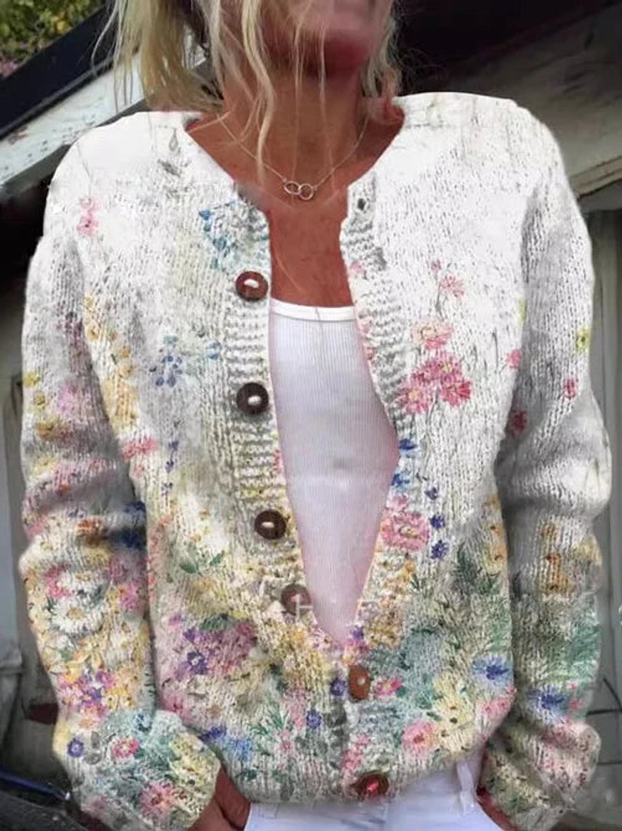 Floral Knit Puffer Vest