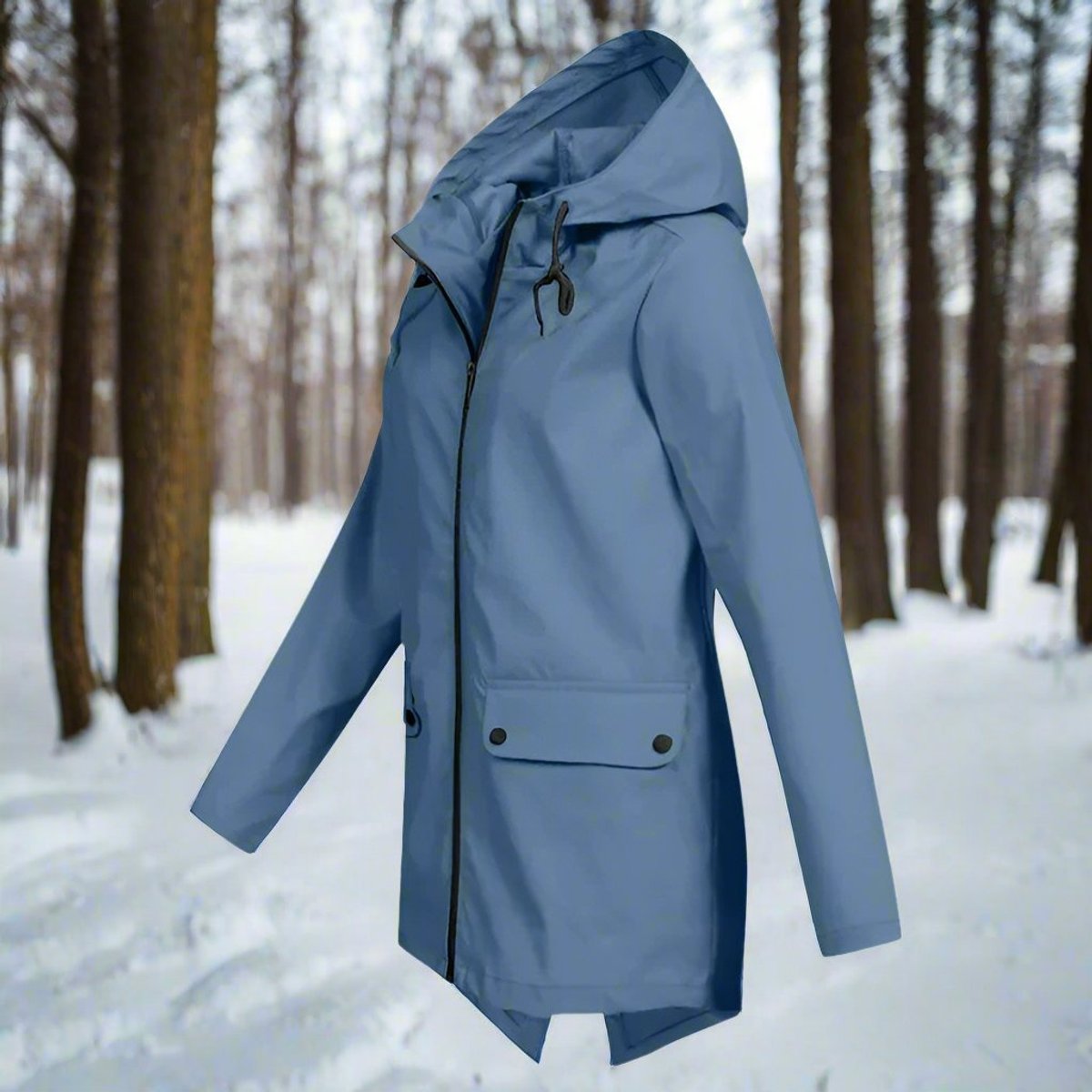 Zip-Up Hooded Rain Jacket